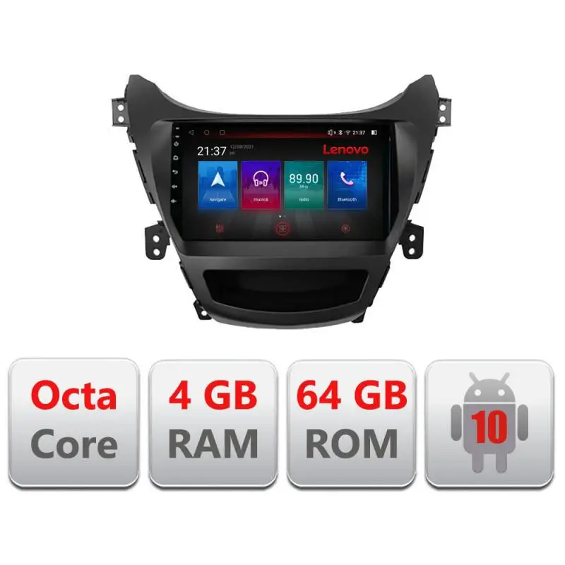 Retur gratuit Navigație Hyundai Elantra 2013-2015 Android, GPS, 4G, 4GB RAM, 64GB