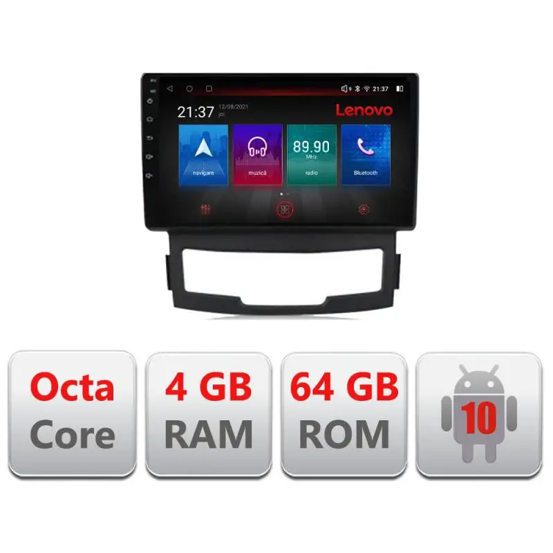 Navigație Android Ssangyong Korando 2011-2013, 4GB RAM, 64GB, 4G Premium
