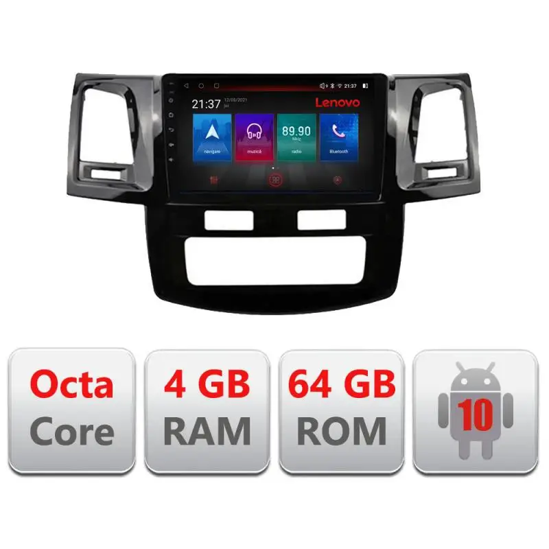 Preferatul clienților Navigație Android Toyota Hilux 2008-2014, 4GB RAM, 64GB, 4G, GPS, Resigilată