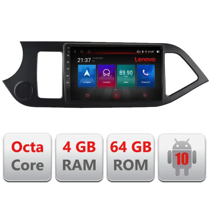 Navigație dedicată Kia Picanto 2011-2015 Android 4GB RAM 64GB 4G Resigilată Preferatul clienților