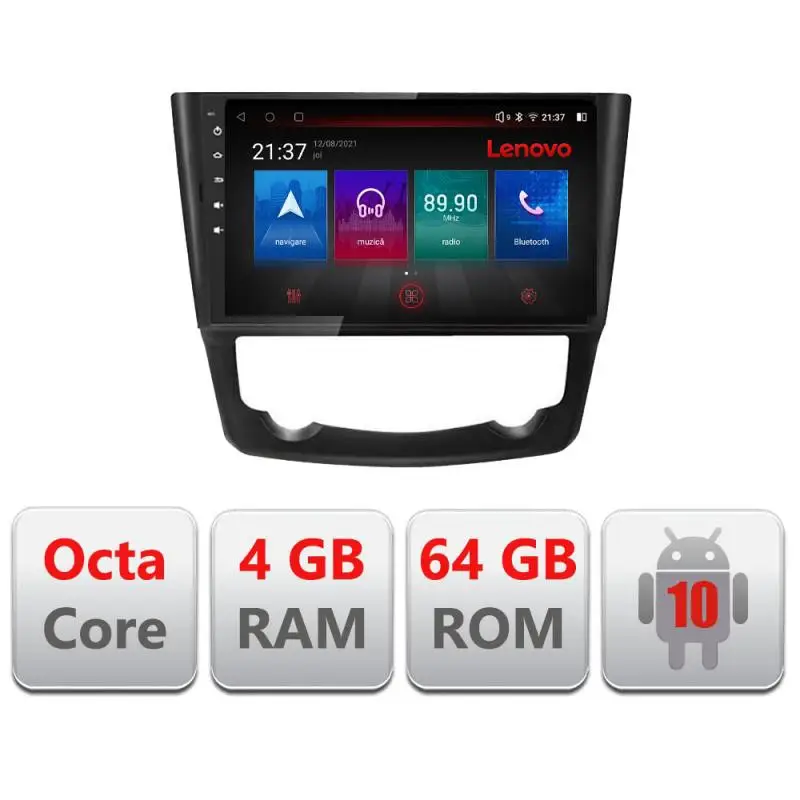 Transport gratuit Navigație dedicată Renault Kadjar Android 10, 4G, GPS, 4GB RAM, 64GB
