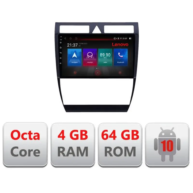Retur gratuit Navigație Audi A6 C5 Android 10 Lenovo 4GB RAM 64GB 4G GPS Bluetooth