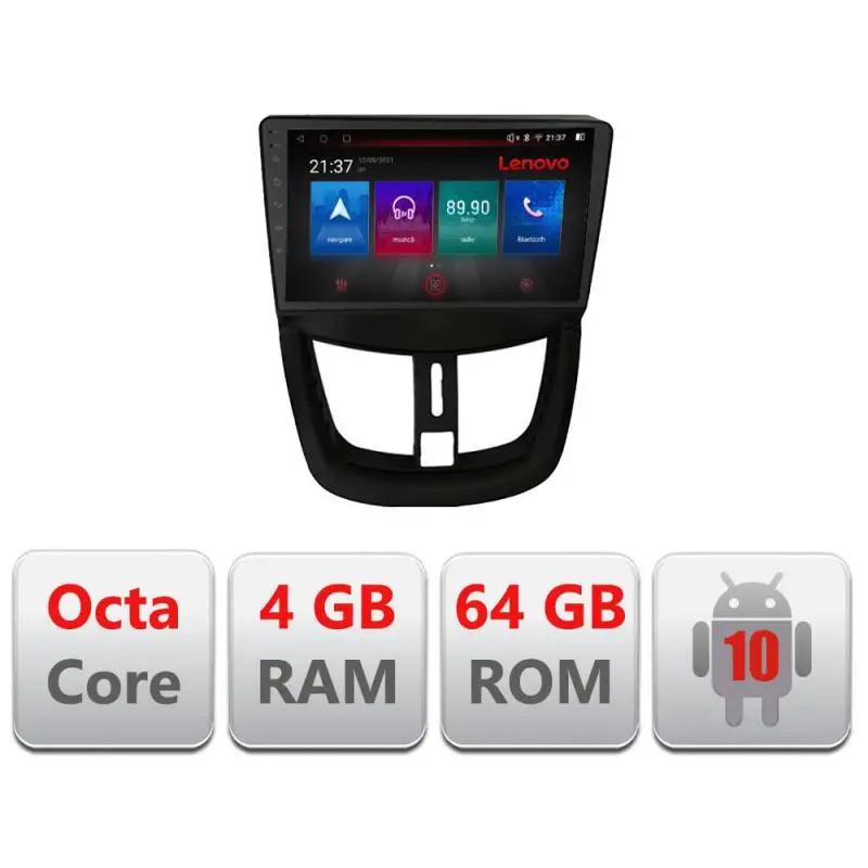 Mai ieftin Navigatie dedicata Peugeot 207 cu Android, 4GB RAM, 64GB, 4G, GPS