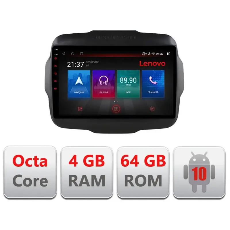 Navigație dedicată Jeep Renegade 2015-2020 Android 4GB RAM 64GB 4G Retur ușor