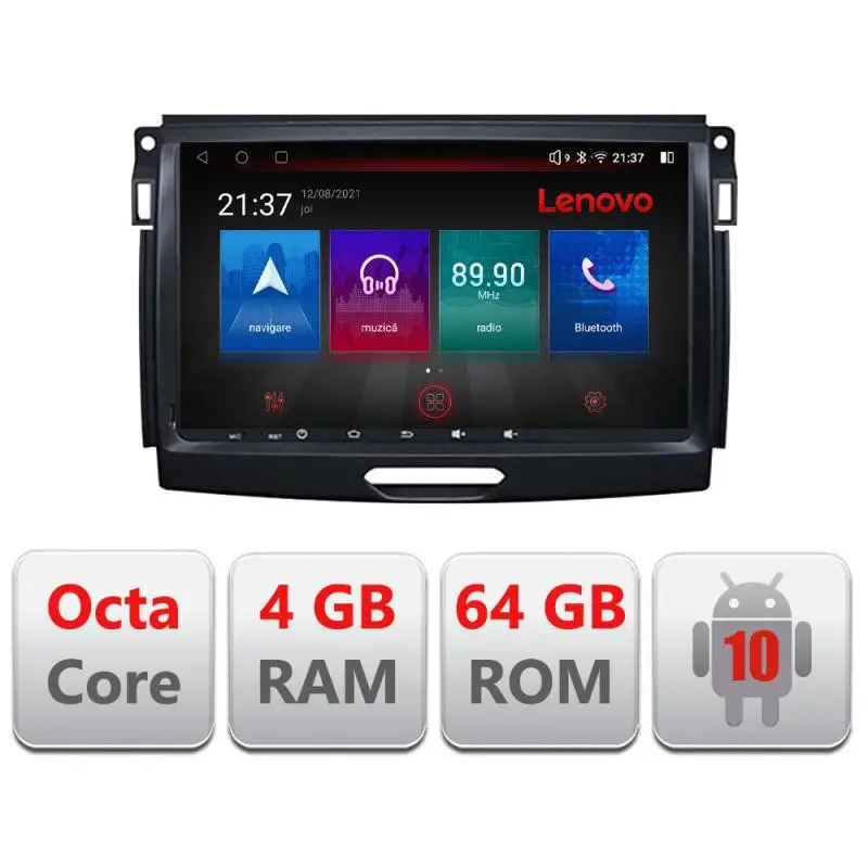 Preferatul clienților Navigație Android Ford Ranger 2015-2019 Lenovo 4G GPS Bluetooth 4+64GB Resigilată