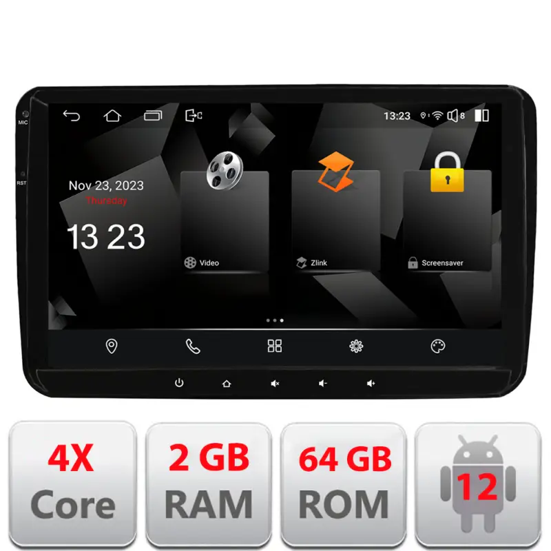 Navigație auto VW, Skoda, Seat 2010-2017 Android 12, 2GB RAM, 64GB Expediere rapidă