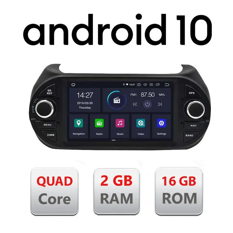 Navigație dedicată Fiat Fiorino 2008-2019 Android 10 GPS Bluetooth WiFi Mai ieftin