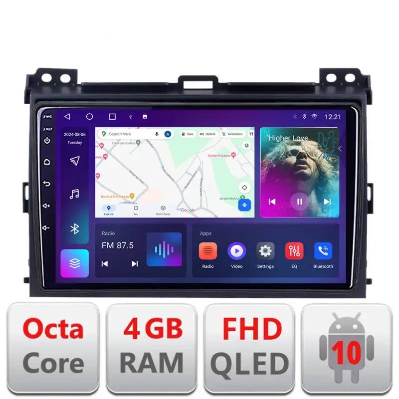 Mai ieftin Navigatie Android Toyota Prado 2004-2009, QLED, 4GB RAM, 64GB, CarPlay