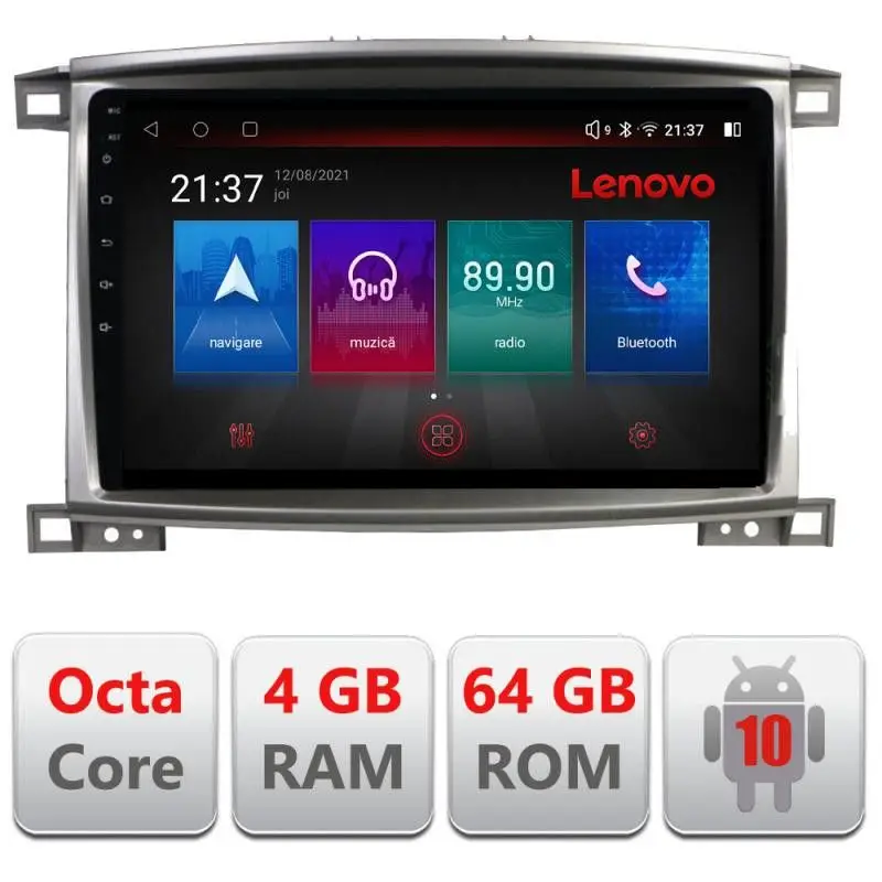 Navigatie Toyota Land Cruiser L100 2002-2008 Android 4GB RAM 64GB Resigilata Bestseller