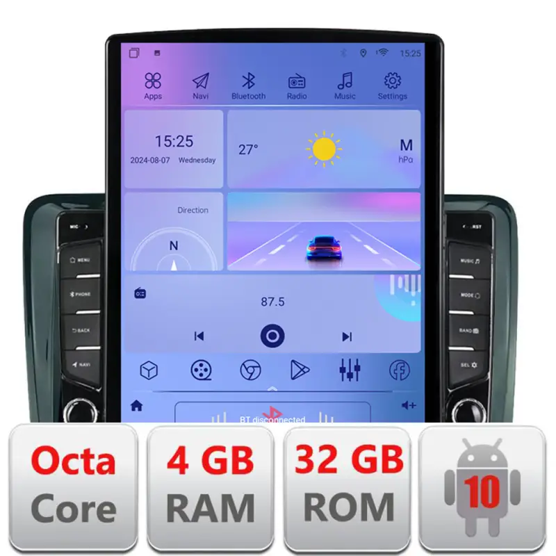 Navigație auto VW cu ecran Tesla 9.7, Android, 4G, GPS, 4+32GB Cel mai vândut