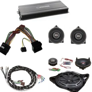 Nu rata Pachet audio dedicat Mercedes 690W cu amplificator si difuzoare plug&play