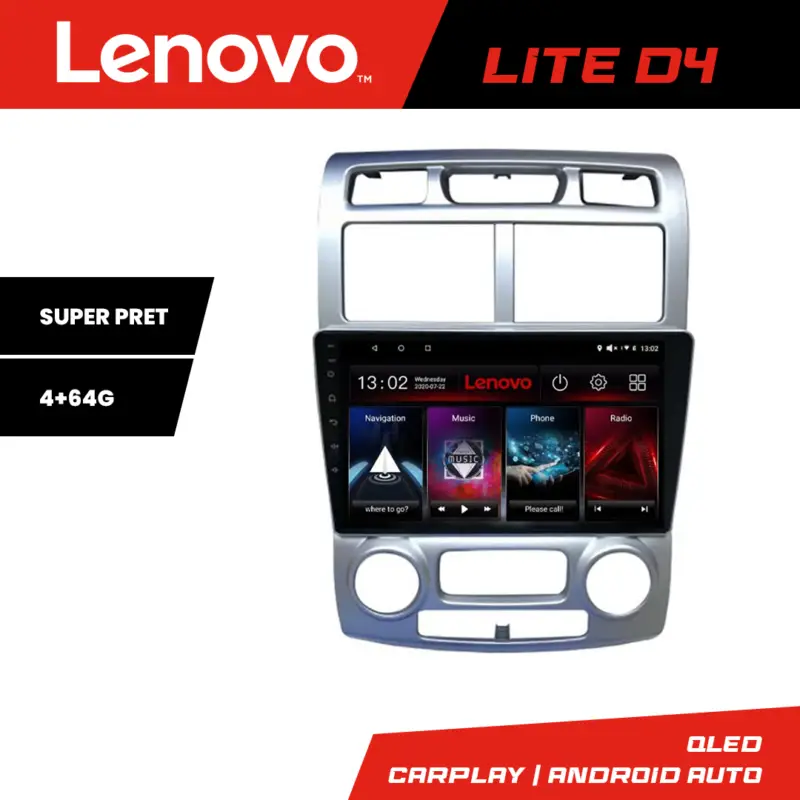 Transport gratuit Navigație Android Kia Sportage 2005-2007 Lenovo Lite D4, 4+64 GB