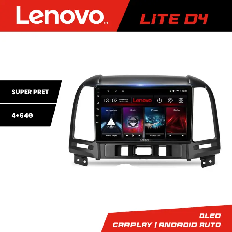 Reduceri Navigație Android Hyundai Santa Fe 2006-2011 Lenovo Lite D4 4+64 GB