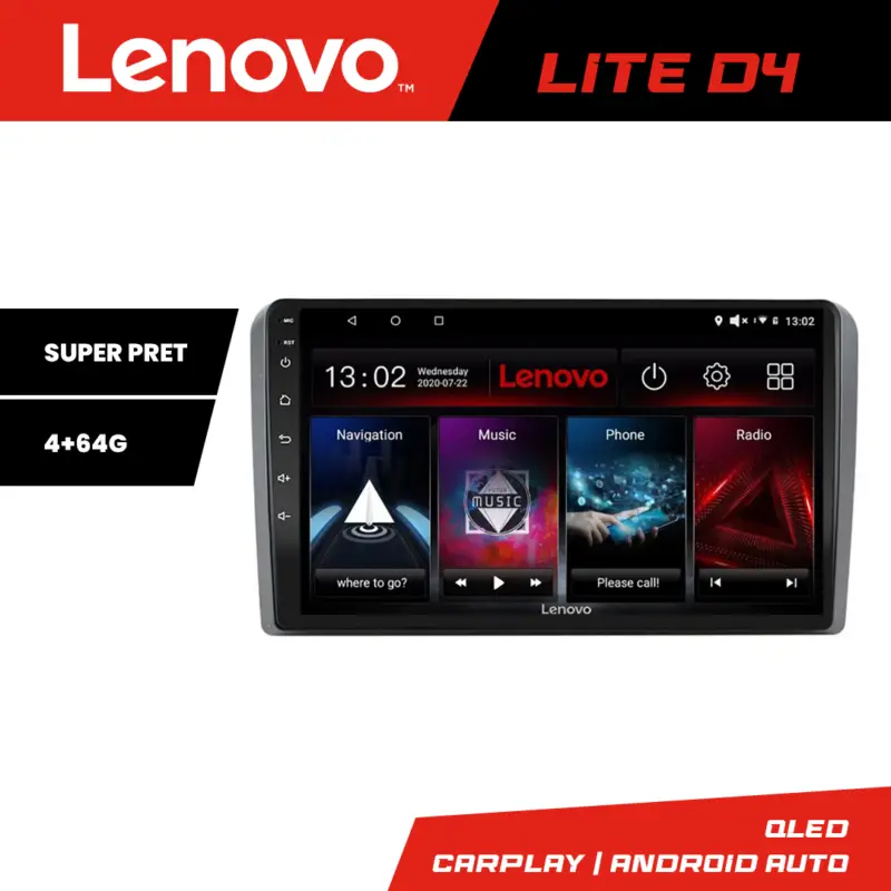 Ultima șansă Navigație Android Audi A3 8P Lenovo Lite D4 4GB+64GB Quad Core