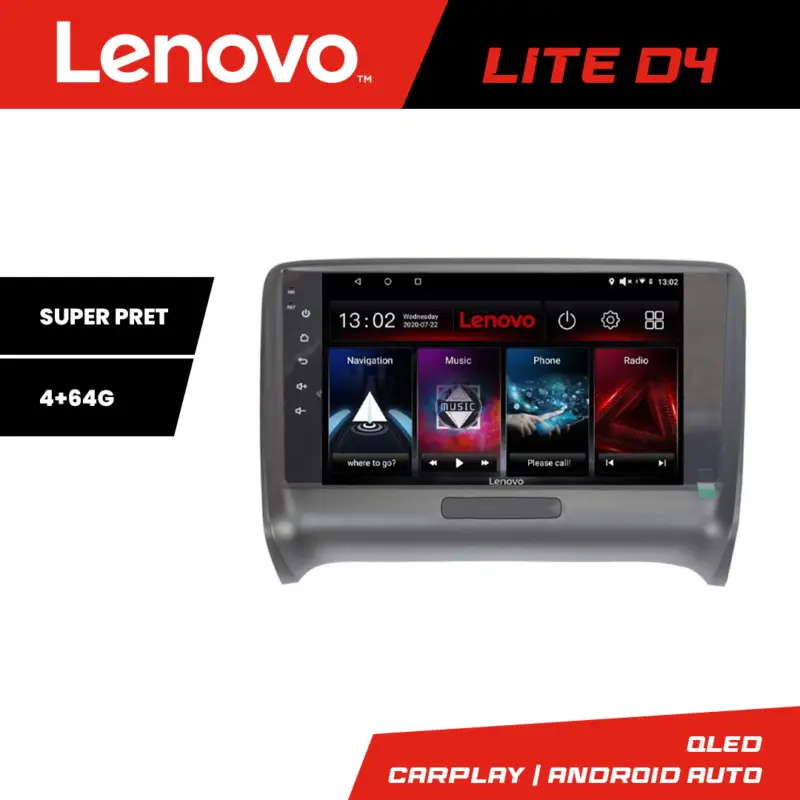 Navigație Audi TT 2004-2011 Lenovo Lite D4, Android 4+64 GB, Waze Transport gratuit