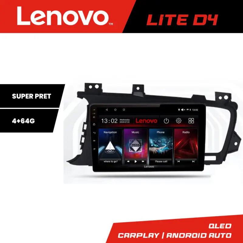 Navigație Android Lenovo 4+64 GB pentru Kia Optima 2011-2015 Ieftin