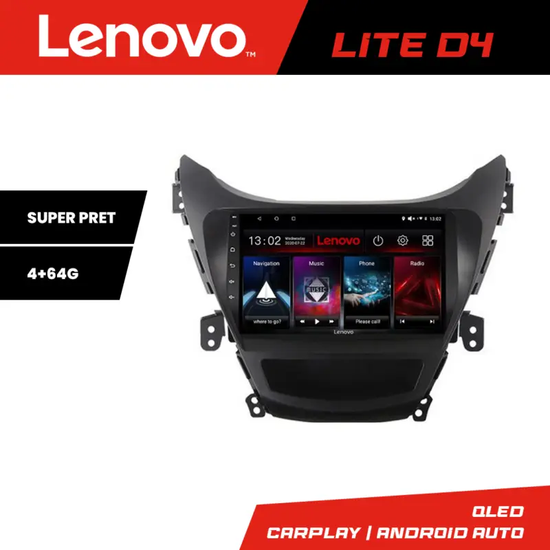 Nu rata Navigație Android Hyundai Elantra 2011-2013 Lenovo Lite D4 4+64 GB