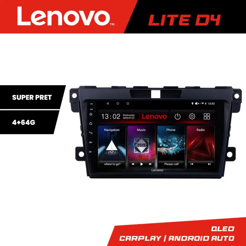 Navigație Android Lenovo Lite D4 pentru Mazda CX-7 2008-2012, 4GB RAM, 64GB Transport gratuit