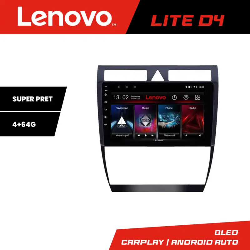 Navigație Android Audi A6 C5 1999-2004 Lenovo Lite D4, 4GB RAM, 64GB Preț mic