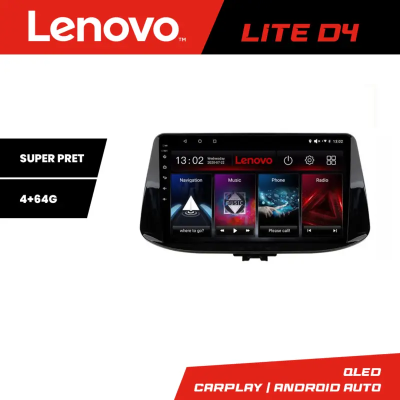 Navigație Android Hyundai i30 2017+ Lenovo Lite D4, 4GB RAM, 64GB, Waze Reduceri