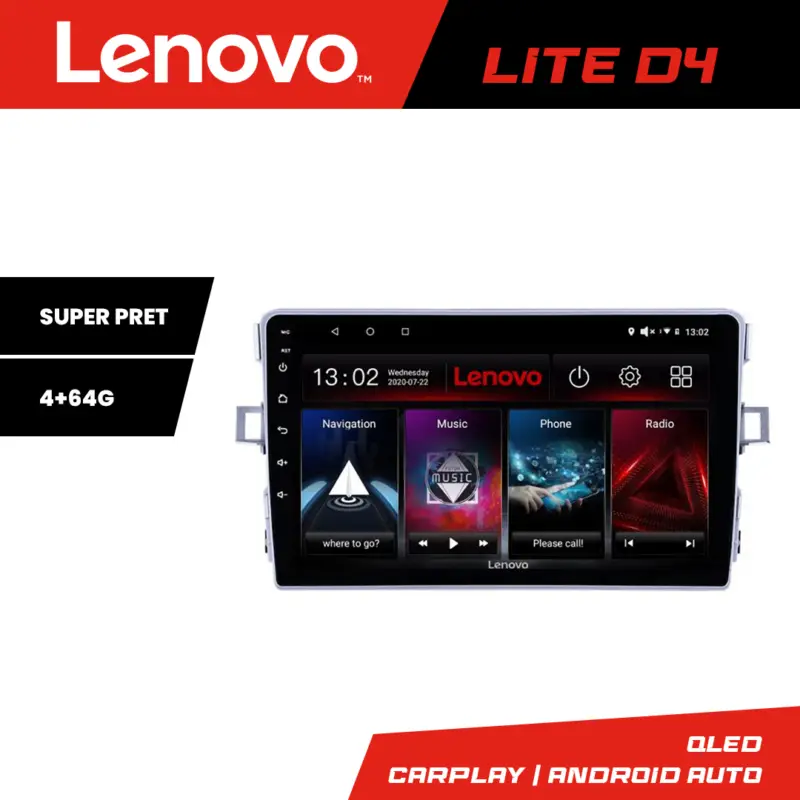 Transport gratuit Navigație Toyota Verso 2010-2016 Lenovo Lite D4, Android 4+64 GB