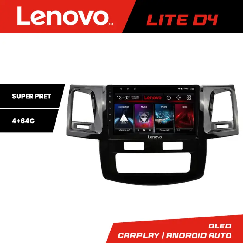 Navigație Toyota Hilux 2008-2014 Lenovo Lite D4 4+64 GB Android Vezi acum