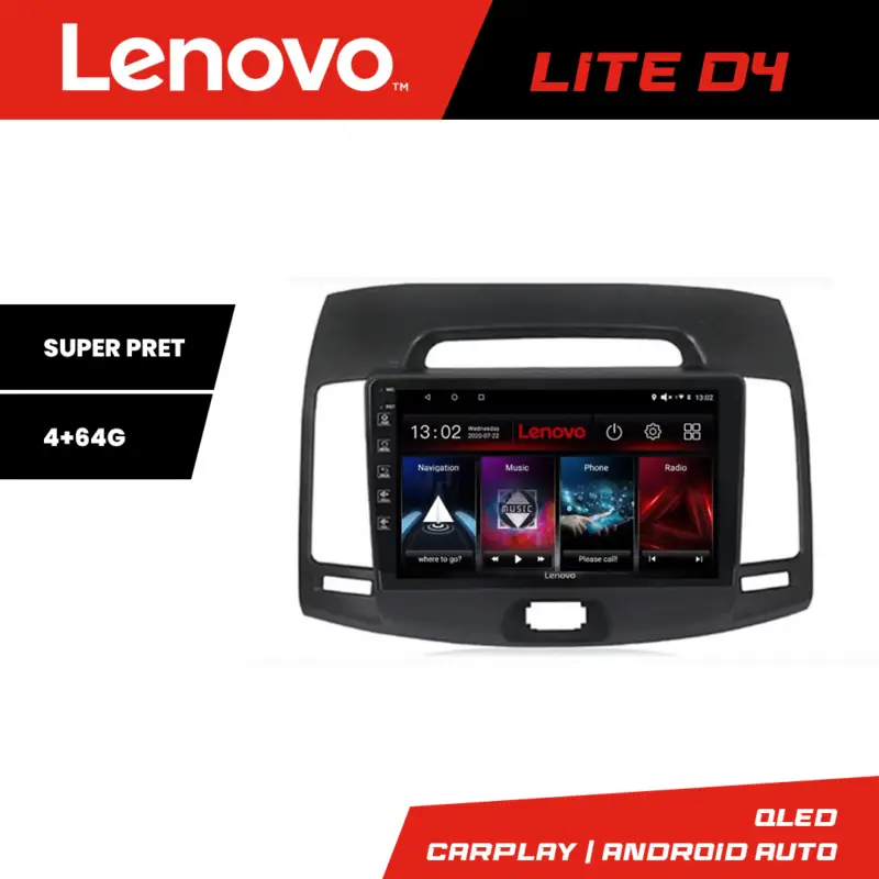 Navigație Hyundai Elantra 2007-2011 Lenovo Lite D4 4+64 GB Android Ultima șansă