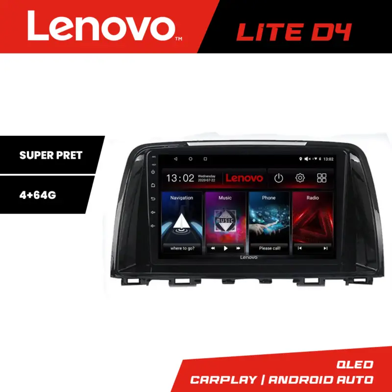 Navigatie Mazda 6 2013-2017 Lenovo Lite D4 4GB RAM 64GB Android Disponibil imediat