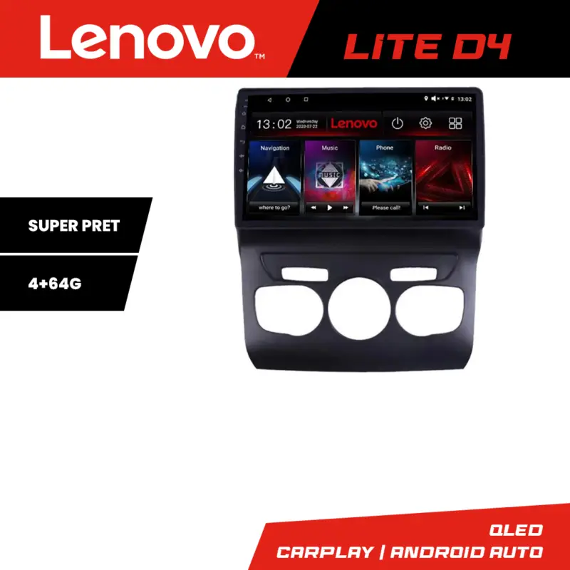 Ofertă Navigație Android Citroen C4 2011-2016 Lenovo Lite D4 4+64GB