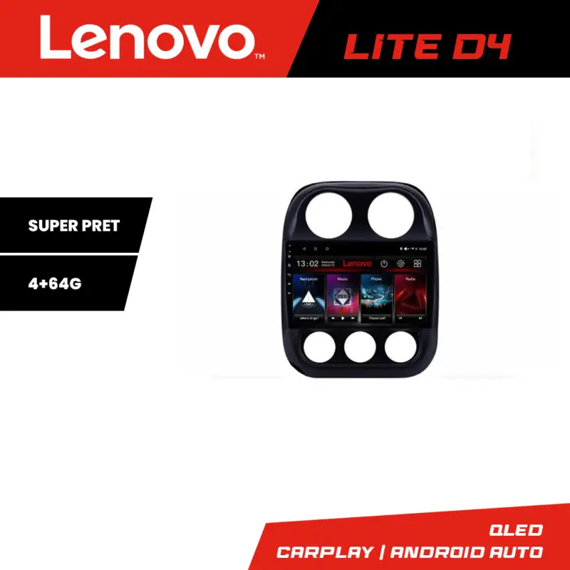Navigatie Android Jeep Compass 2010-2016 Lenovo Lite D4 4+64GB Lichidare de stoc