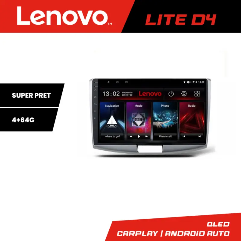 Navigație Android Lenovo Lite D4 pentru VW Passat 2009-2014, 4GB RAM, 64GB Ofertă de sezon