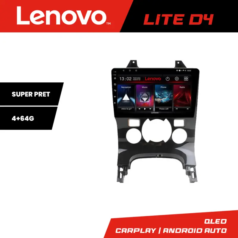 Vezi acum Navigație Android Lenovo Lite D4 pentru Peugeot 3008/2008/5008, 4+64 GB