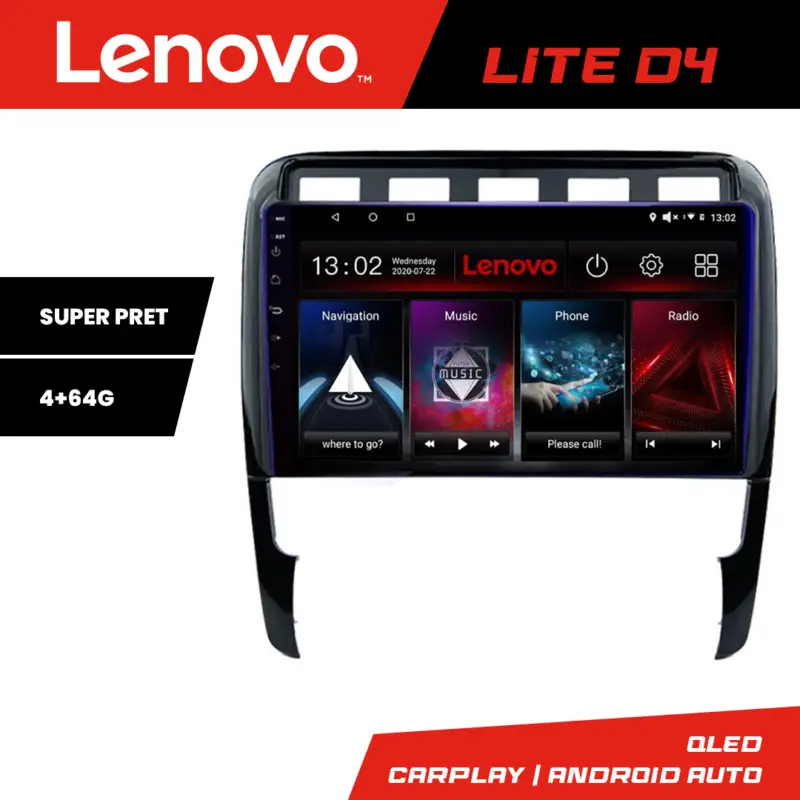 Calitate înaltă Navigatie Android Porsche Cayenne 2002-2011 Lenovo Lite D4, 4GB RAM, 64GB