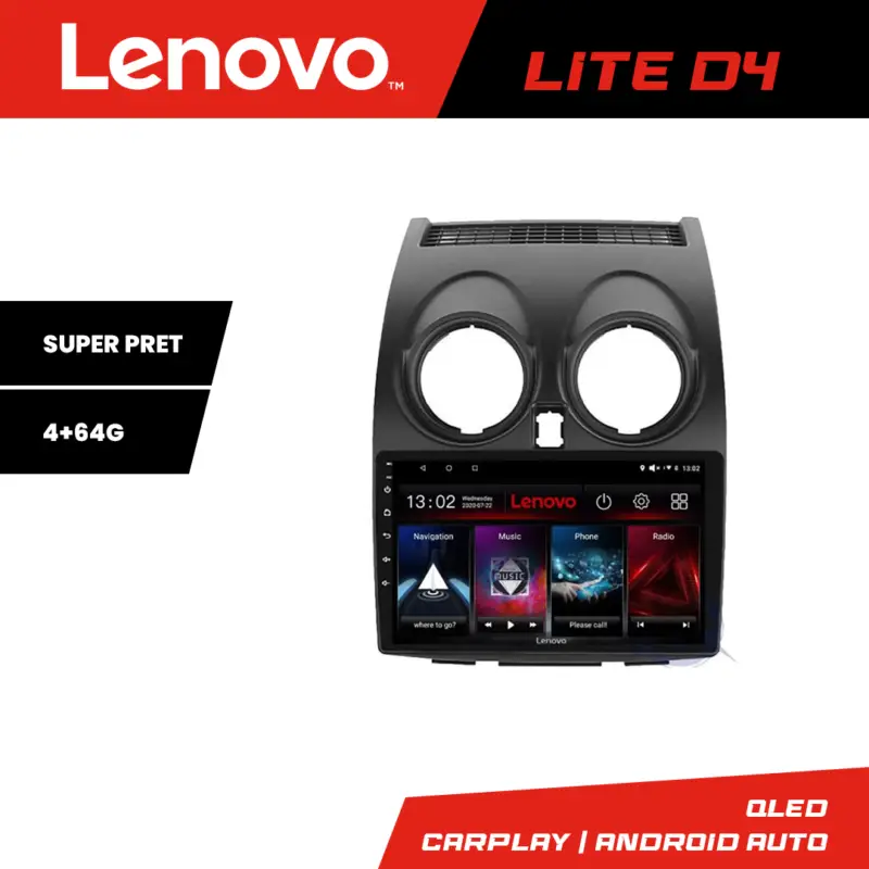 Vezi acum Navigație Nissan Qashqai 2007-2013 Lenovo Lite D4 4+64 GB Android