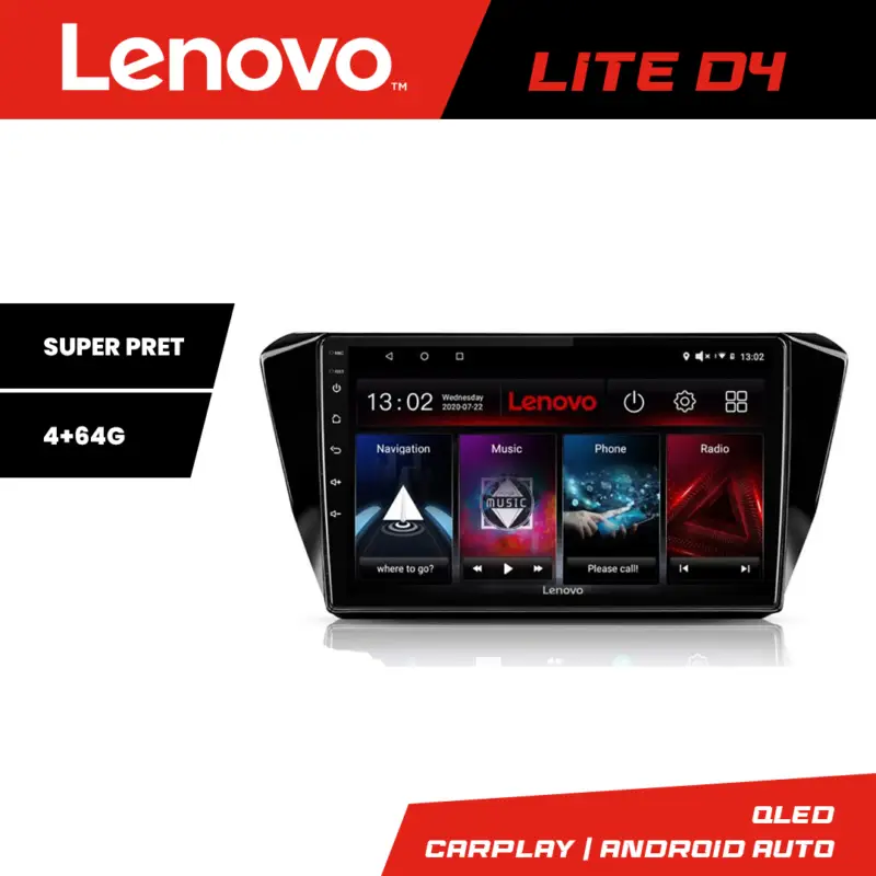 Livrare rapidă Navigație Android Skoda Superb 3 2015-2017 Lenovo Lite D4 4+64 GB