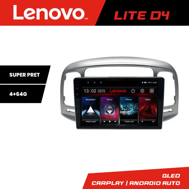Lichidare de stoc Navigație Hyundai Accent 2006-2012 Lenovo Lite D4 4+64GB Android