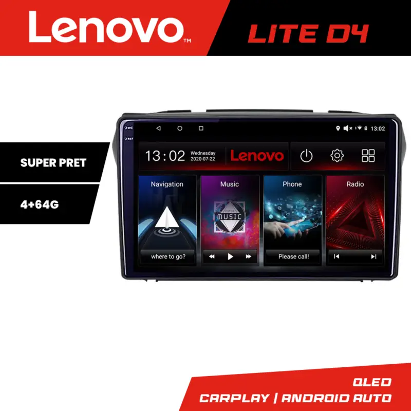 Nu rata Navigatie Android Suzuki Alto 2009-2016 cu GPS, 4GB RAM, 64GB Lenovo
