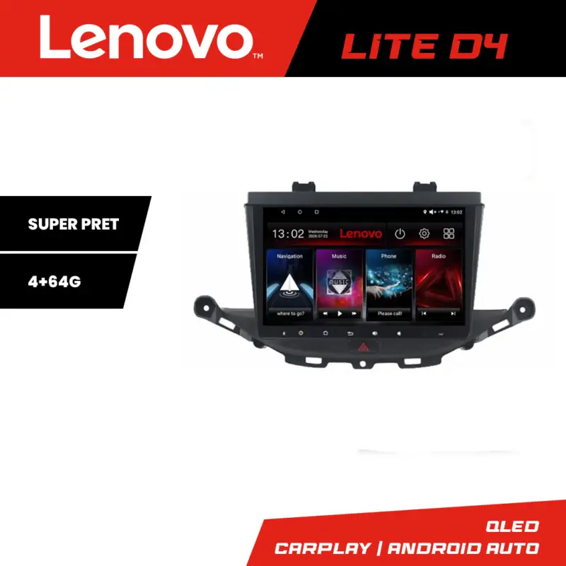 Navigatie Opel Astra K Lenovo Lite D4, Android 4GB RAM 64GB, Waze si USB Transport gratuit