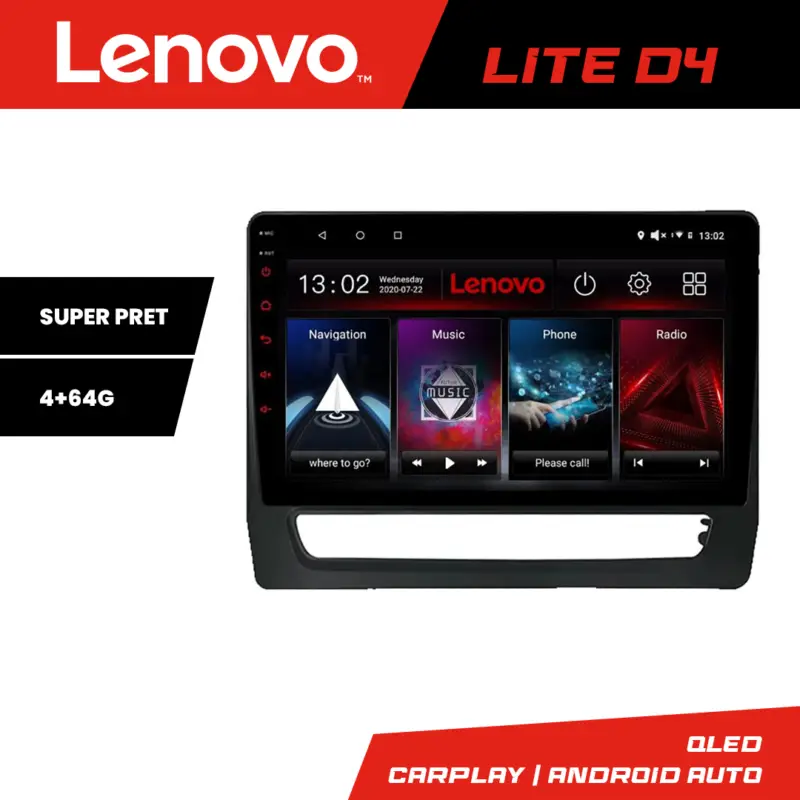 Navigatie Android Mitsubishi ASX 2020 Lenovo Lite D4 4GB+64GB Waze USB Reducere specială