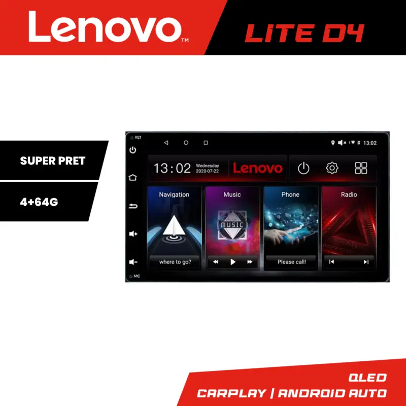 Ofertă de sezon Navigație Toyota Auris 2007-2013 Lenovo 4+64 GB Android Auto