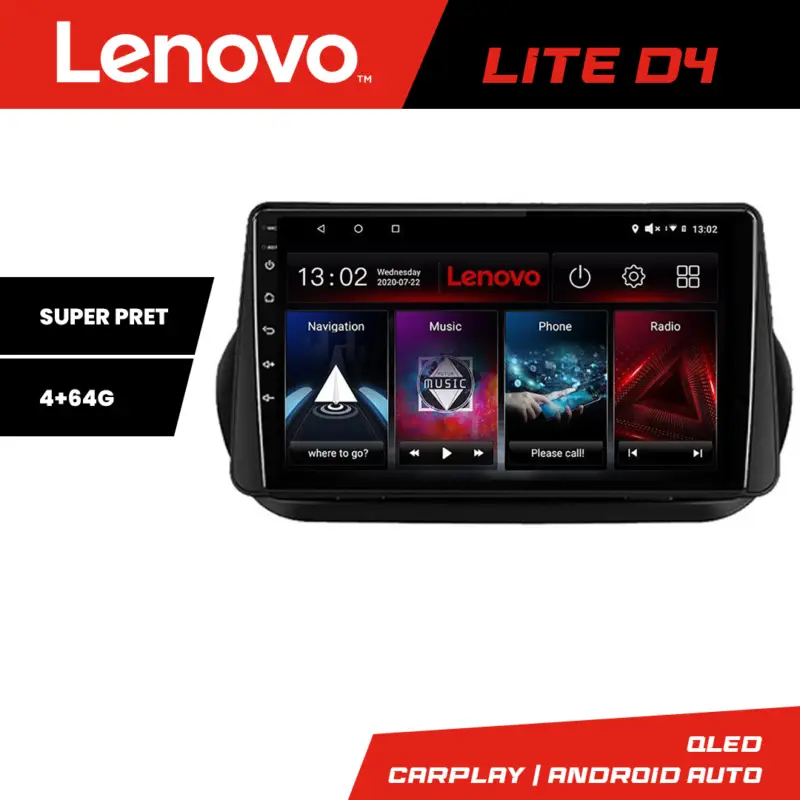 Comandă acum Navigație Android Peugeot Bipper/Citroen Nemo/Fiat Qubo 2008-2017 4GB+64GB