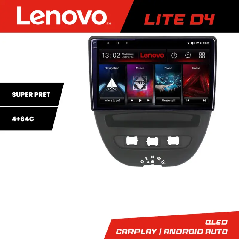 Navigație Android 4+64G QLED pentru Citroen C1 Peugeot 107 Toyota Aygo 2005-2014 Cumpărături sigure