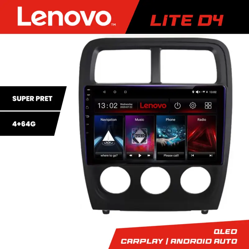 Cel mai vândut Navigație Android Lenovo 4+64 GB pentru Dodge Caliber 2010-2012
