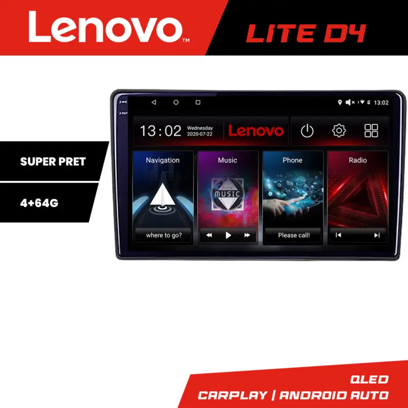 Navigație Android Kia Ceed 2007-2009 cu GPS, 4GB RAM, 64GB Lenovo Calitate înaltă