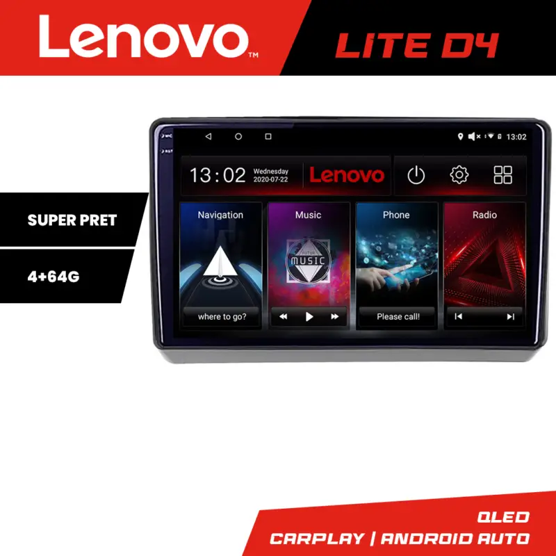 Calitate înaltă Navigație Android Dodge Challenger 2015-2021 GPS 4GB+64GB Lenovo