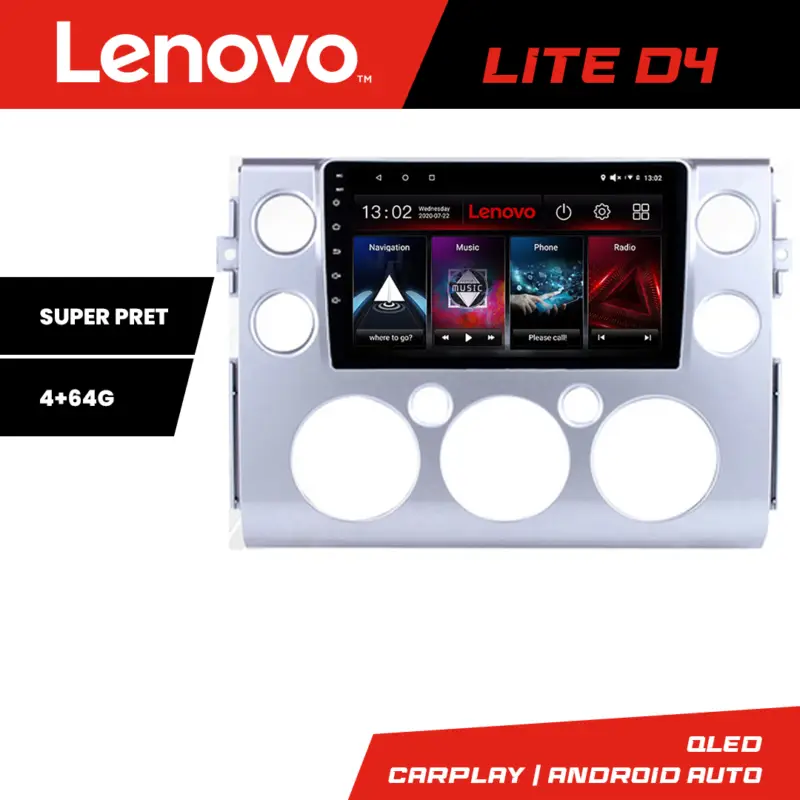 Transport gratuit Navigatie Android Toyota FJ Cruiser 2006-2020, 4GB RAM 64GB, Lenovo