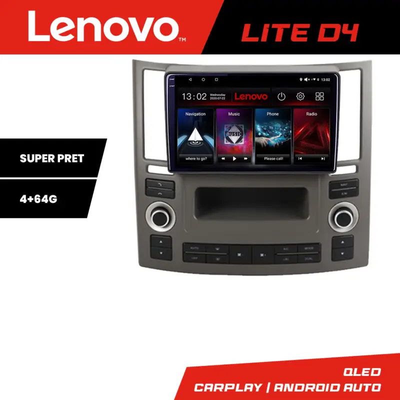 Navigație Android Infiniti FX45 2007-2009, GPS multimedia 4+64GB Lenovo Ofertă de sezon