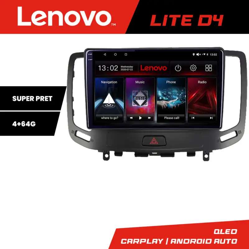 Retur ușor Navigație Android Infiniti G35 G37 2006-2013 GPS 4GB+64GB Lenovo