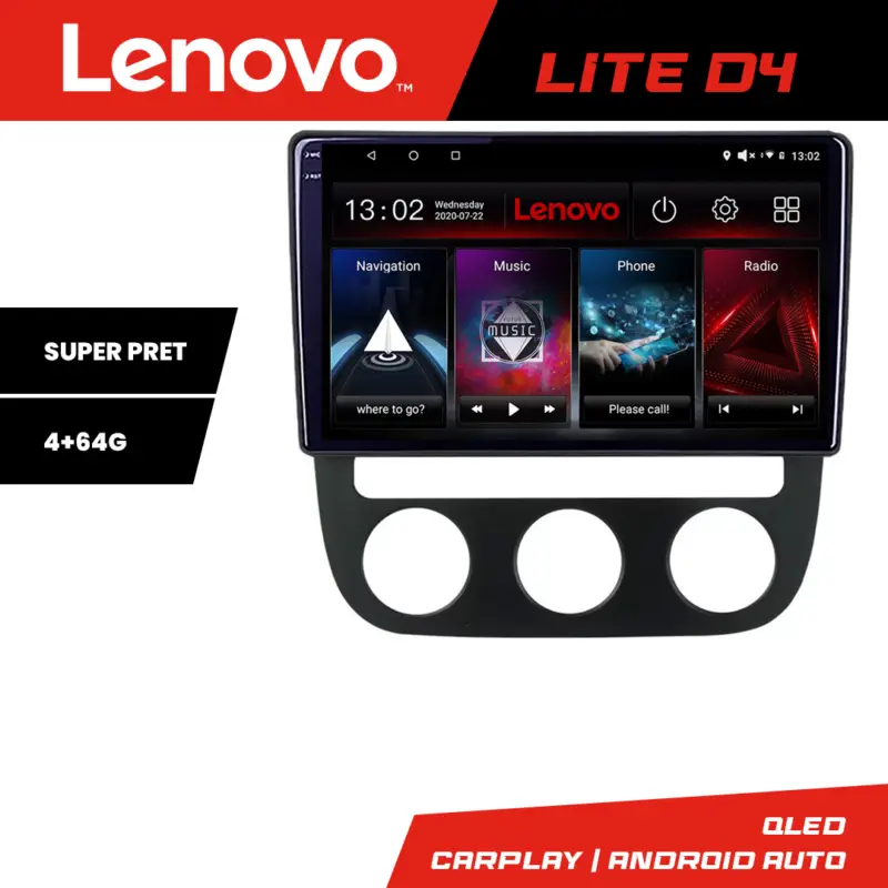 Navigație Android VW Golf 5 2004-2010 pentru climă automată, 4GB+64GB Lenovo Reducere
