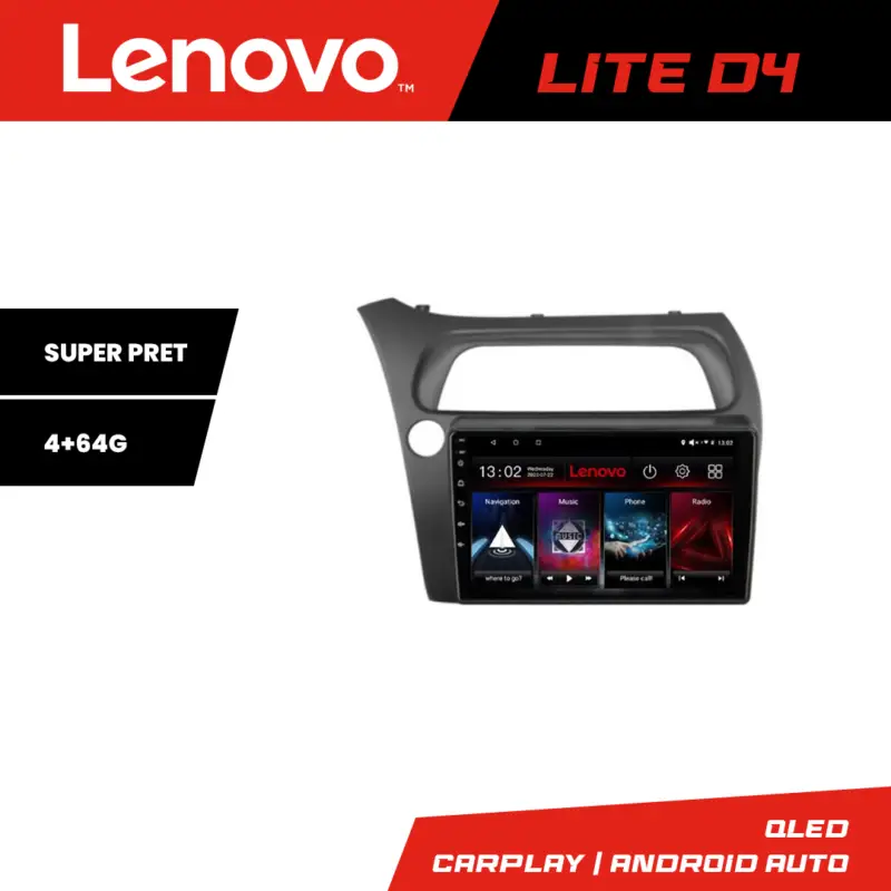 Reducere de preț Navigație Android Lenovo 4GB+64GB pentru Honda Civic Hatchback 2006-2012